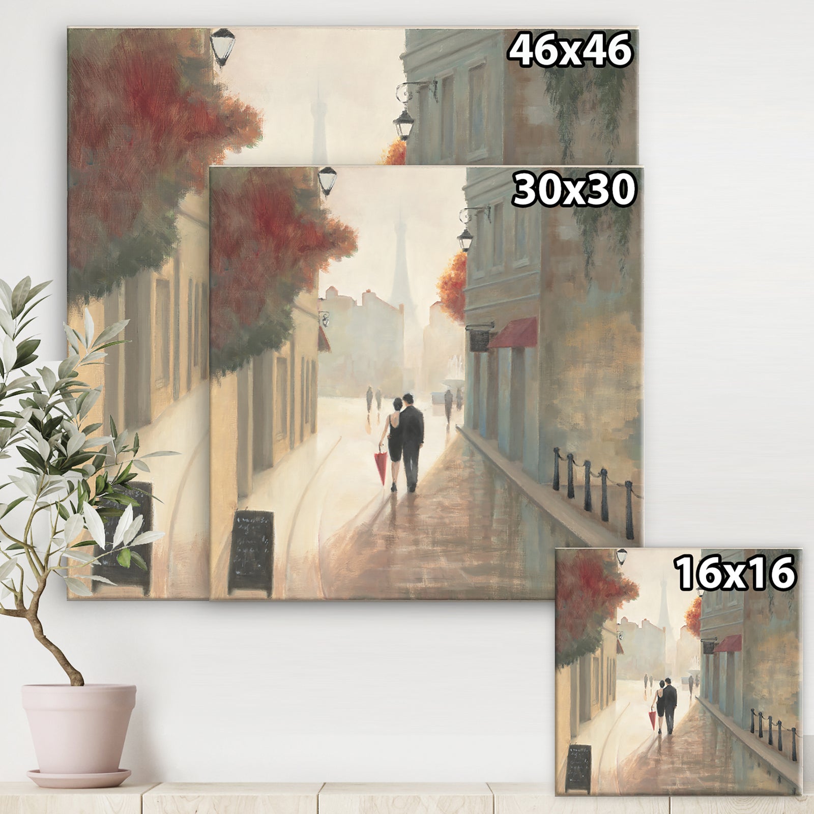 Paris Romance Couples II - Romantic French Country Canvas Artwork