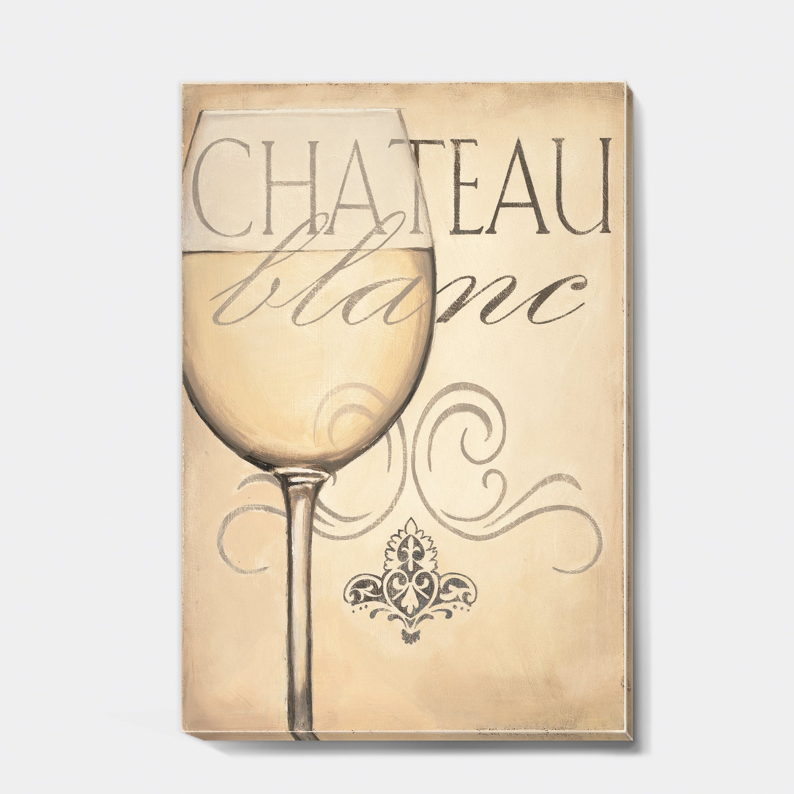 French Chateau White Wine II - Food and Beverage Premium Canvas Wall Art