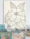 Gardenia Line Drawing Crop - Cottage Canvas Wall Art