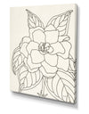 Gardenia Line Drawing Crop - Cottage Canvas Wall Art