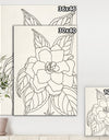 Gardenia Line Drawing Crop - Cottage Canvas Wall Art