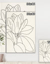 Magnolia Line Drawing v Crop - Cottage Canvas Wall Art