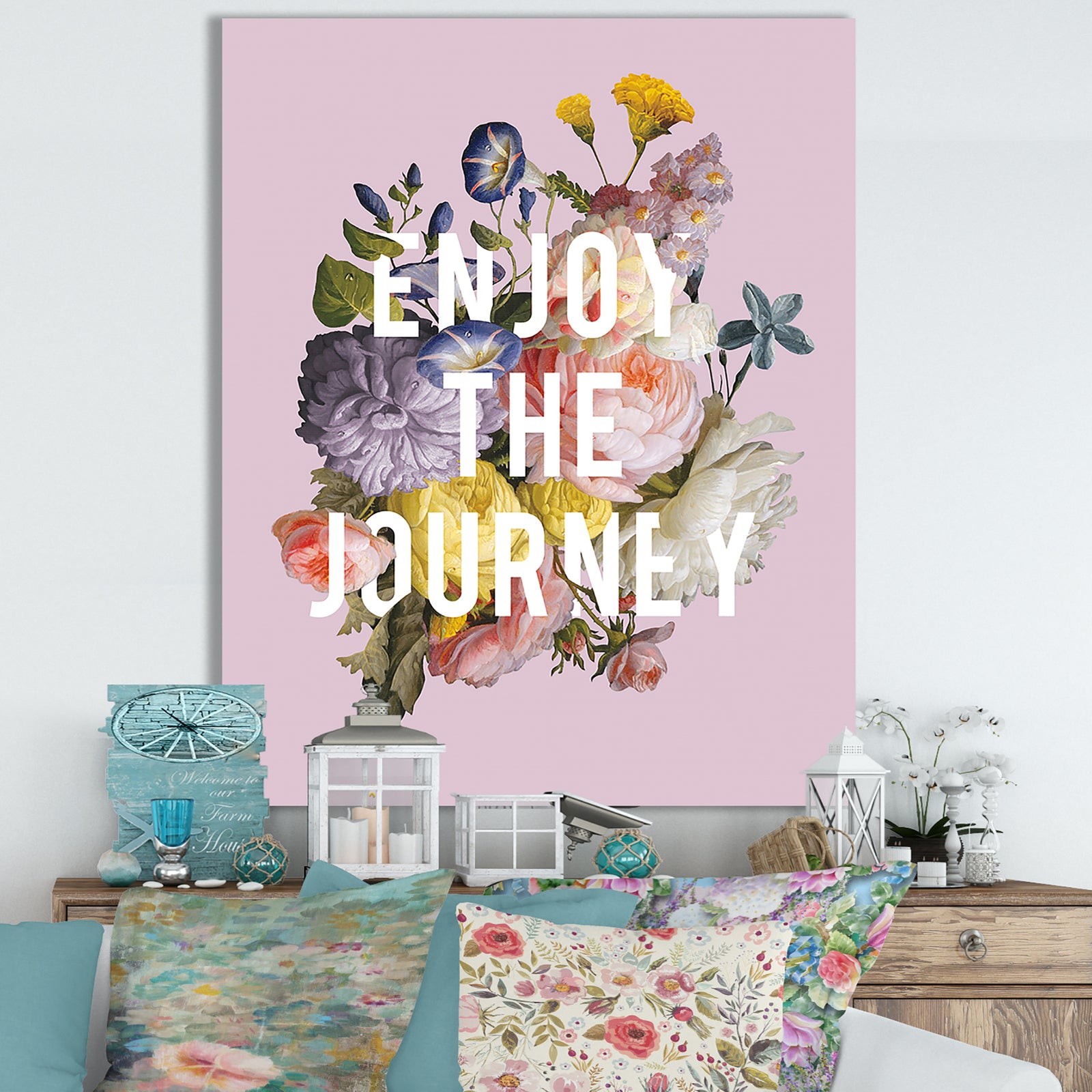 Floral Sentiment II Crop - Cottage Canvas Wall Art