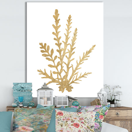 Pacific Sea Mosses III Gold - Cottage Canvas Wall Art