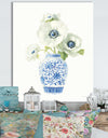 Floral Chinoiserie White II - Cottage Canvas Wall Art