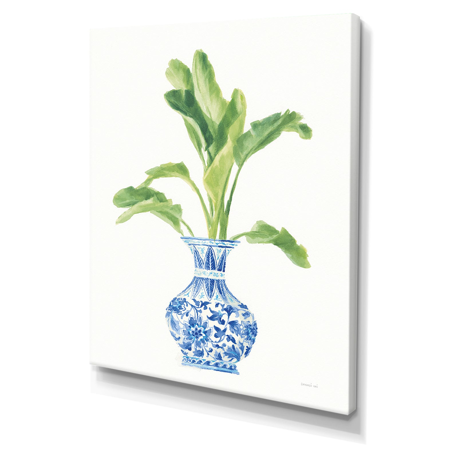 Palm Chinoiserie White I - Cottage Canvas Wall Art
