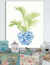 Palm Chinoiserie White II - Cottage Canvas Wall Art