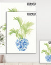 Palm Chinoiserie White II - Cottage Canvas Wall Art