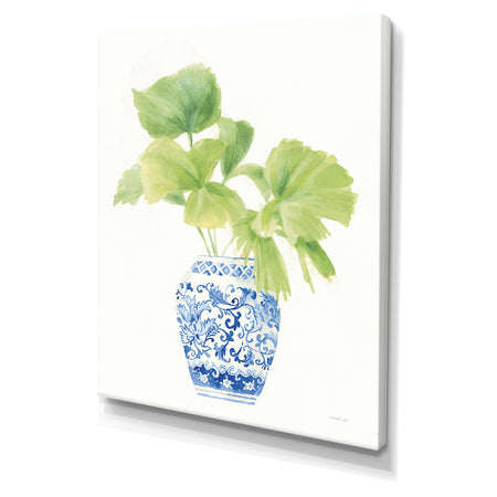 Palm Chinoiserie White IV - Cottage Canvas Wall Art