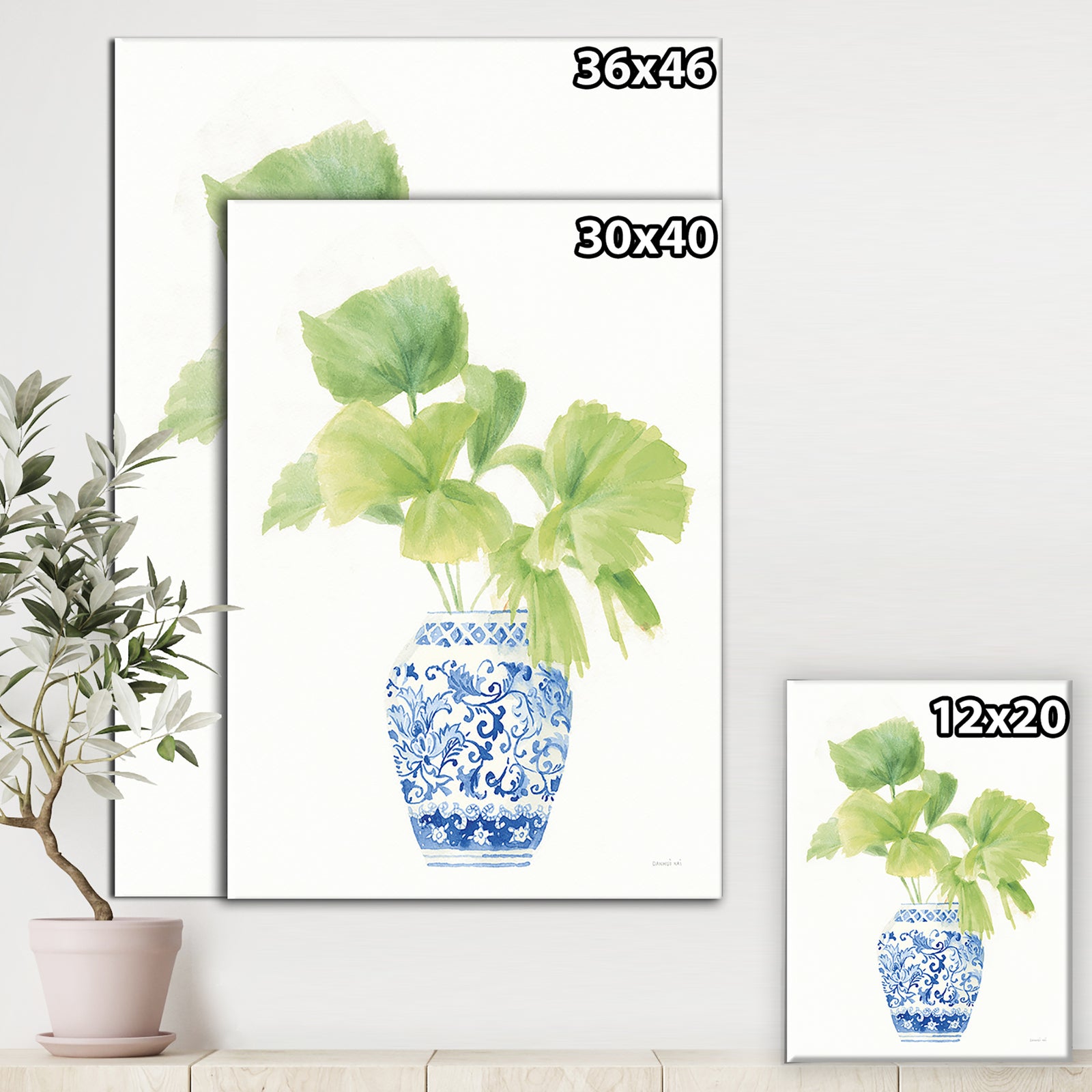Palm Chinoiserie White IV - Cottage Canvas Wall Art