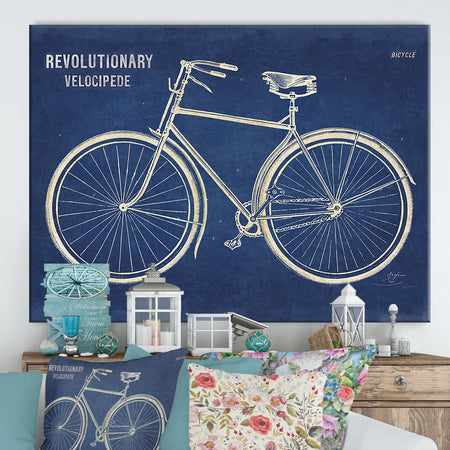 Blueprint Bicycle v - Cottage Canvas Wall Art
