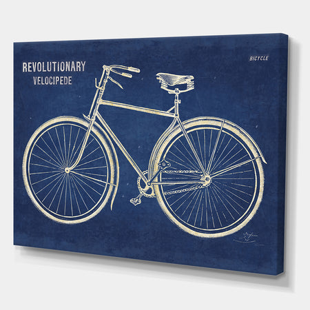 Blueprint Bicycle v - Cottage Canvas Wall Art