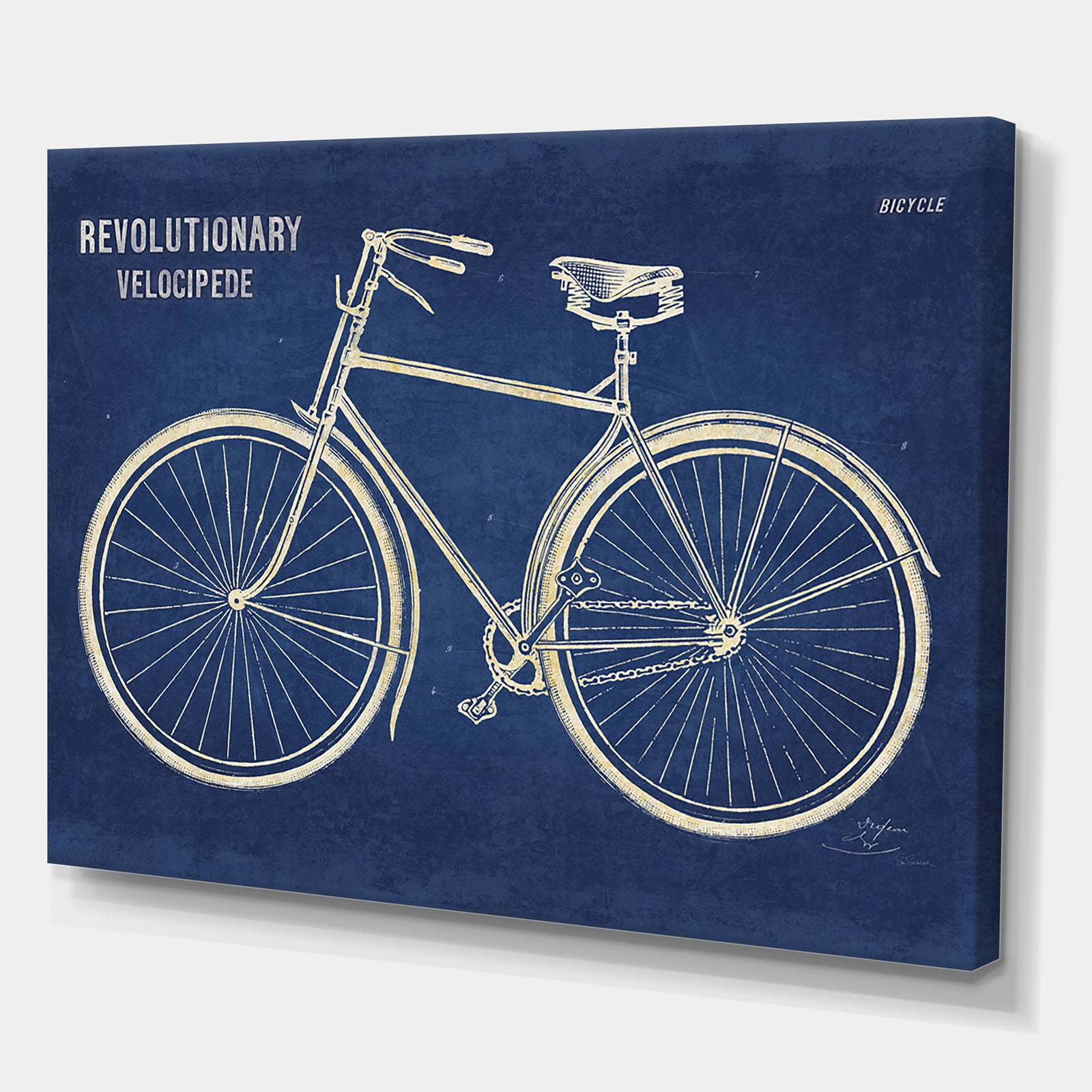 Blueprint Bicycle v - Cottage Canvas Wall Art