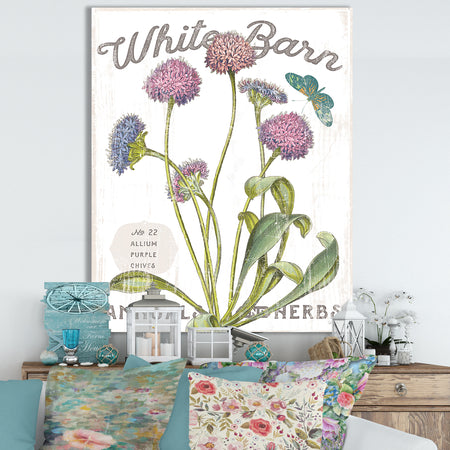 White Barn Flowers VI - Cottage Canvas Wall Art