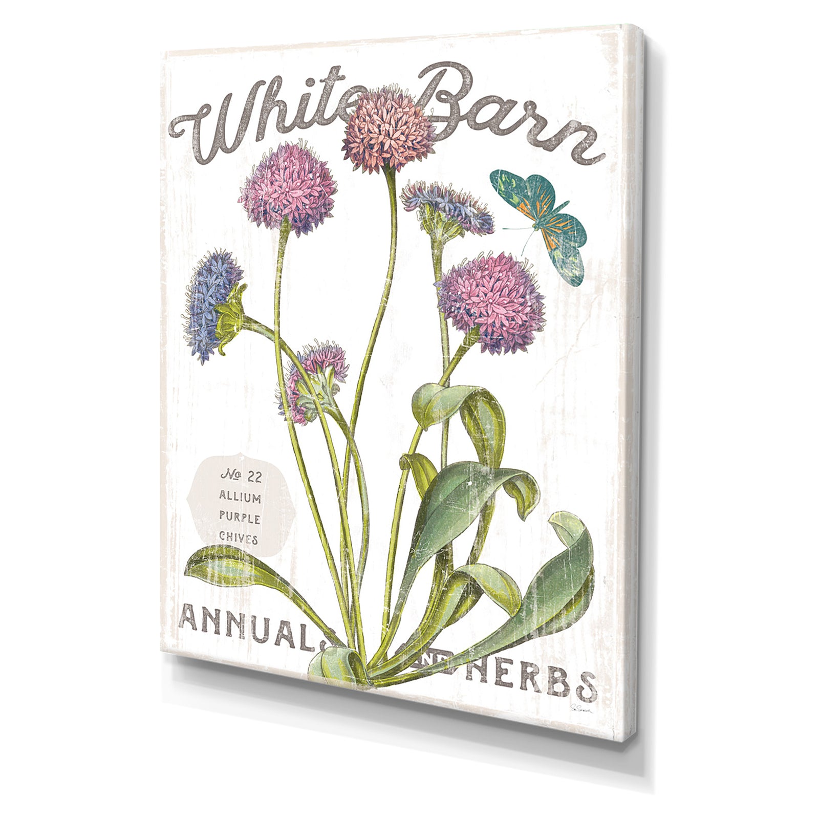 White Barn Flowers VI - Cottage Canvas Wall Art