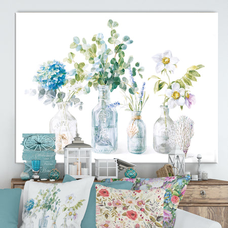 RW Beach Flowers I - Cottage Canvas Wall Art