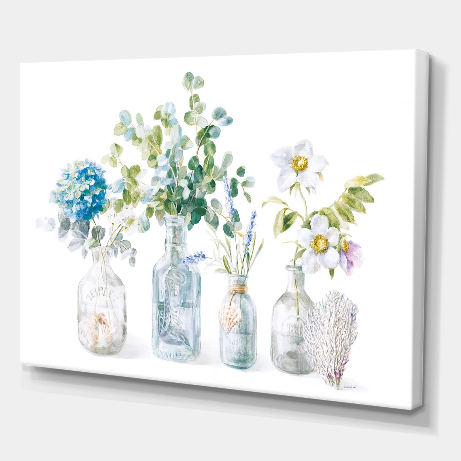 RW Beach Flowers I - Cottage Canvas Wall Art