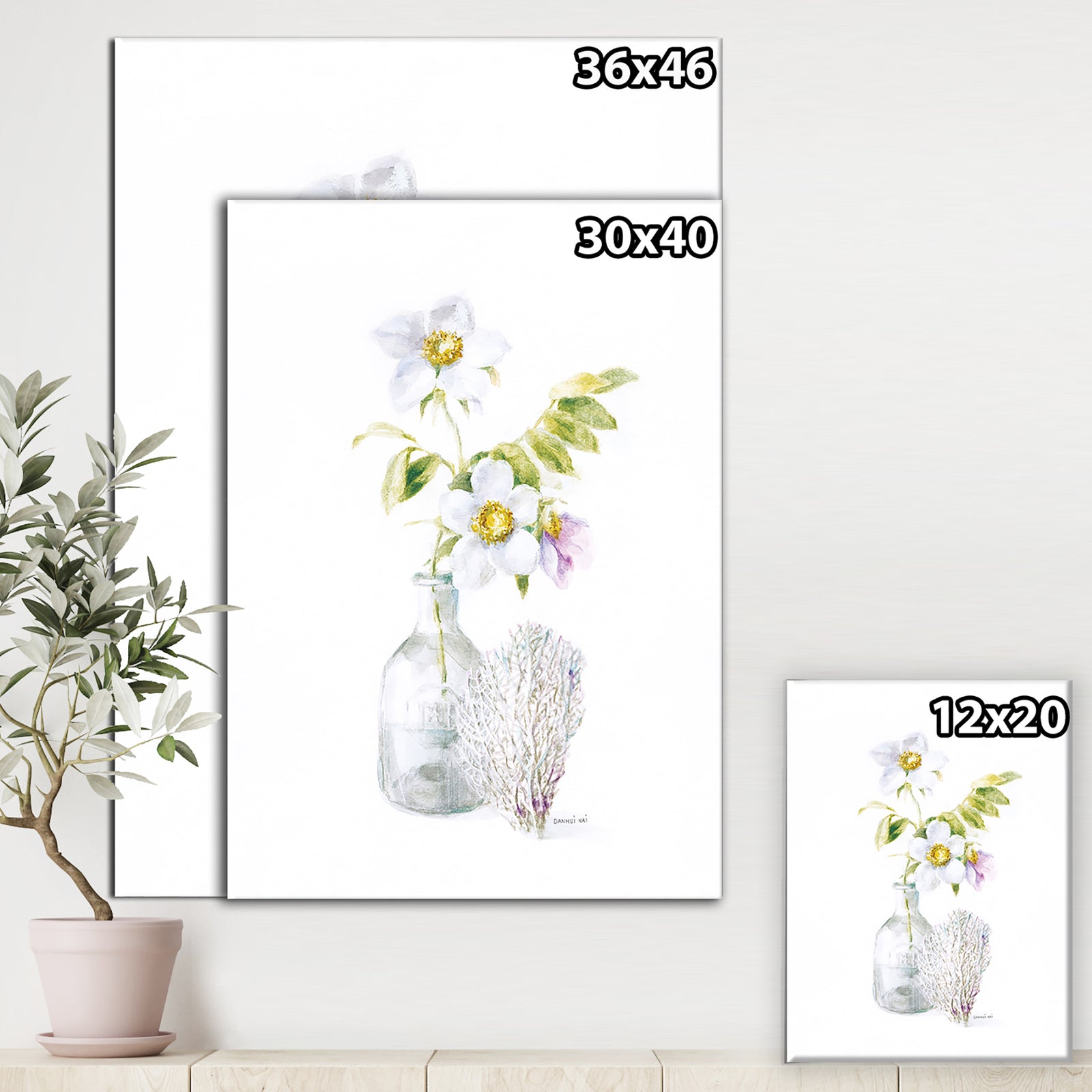 RW Beach Flowers II - Cottage Canvas Wall Art