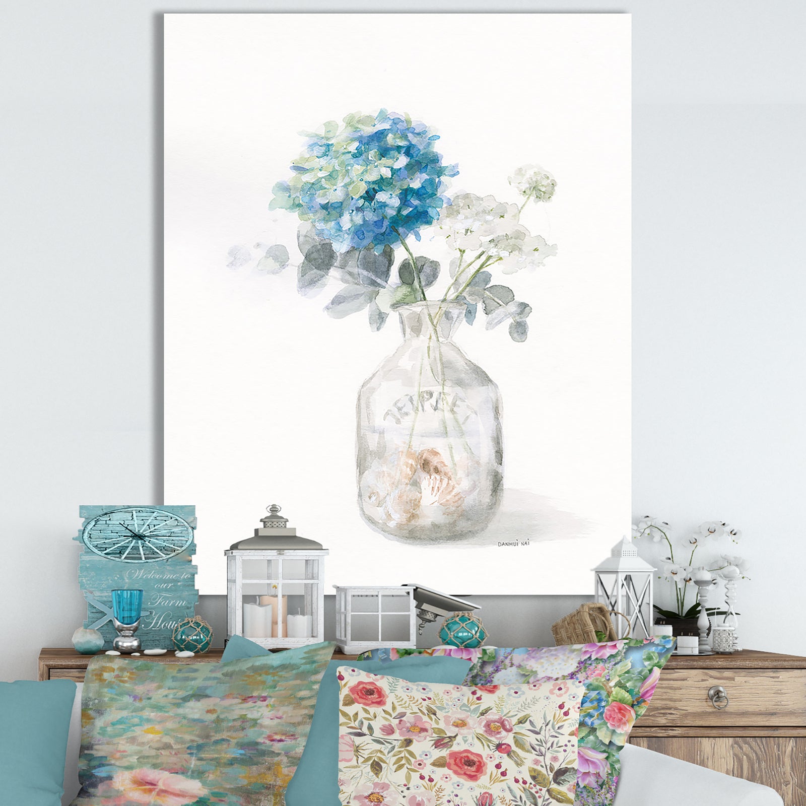 RW Beach Flowers V - Cottage Canvas Wall Art