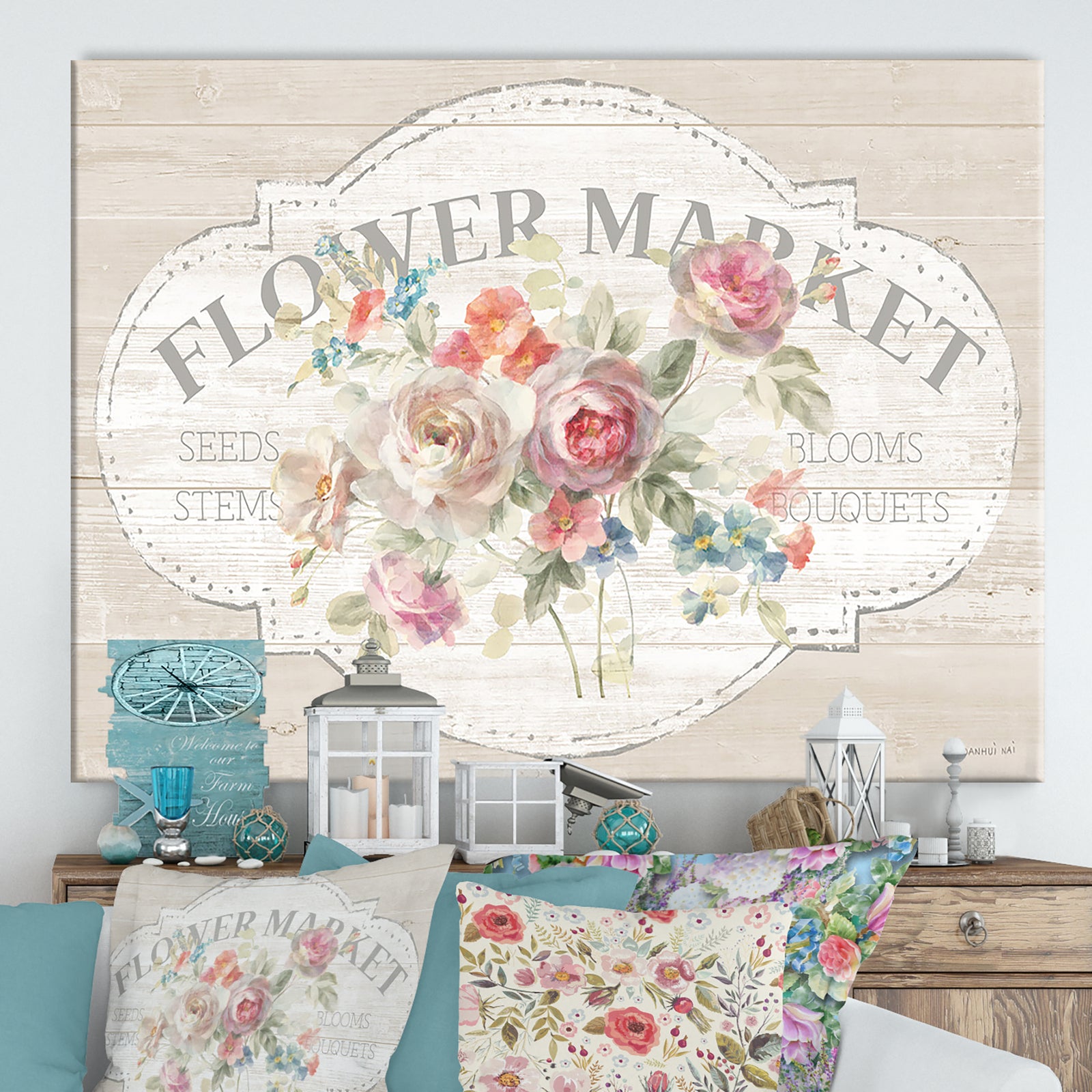 Porch Den 'RW Cottage Garden I on Wood - Cottage Canvas Wall Art