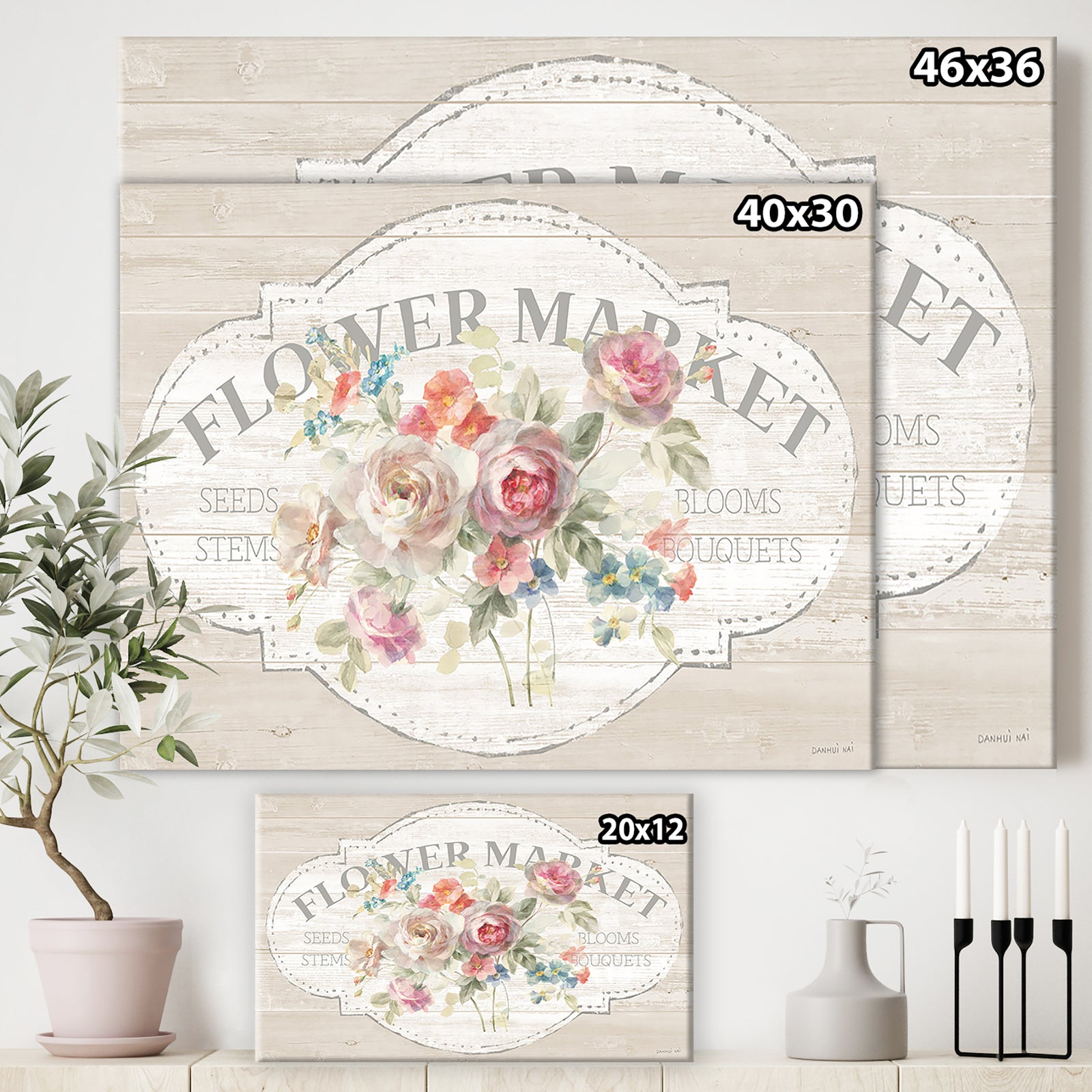 Porch Den 'RW Cottage Garden I on Wood - Cottage Canvas Wall Art