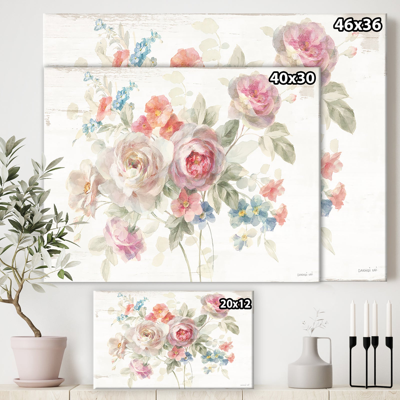 Porch Den 'RW Cottage Garden I - Cottage Canvas Wall Art