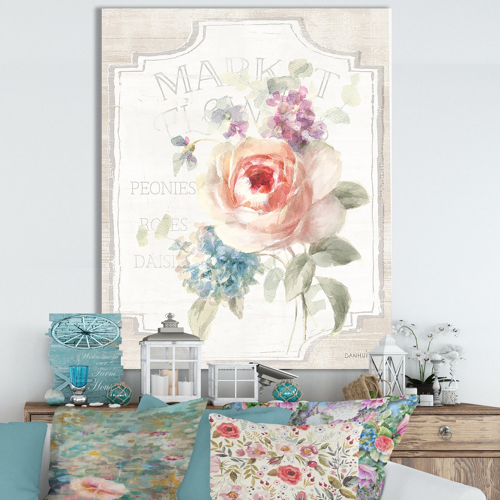 RW Cottage Garden III on wood - Cottage Canvas Wall Art