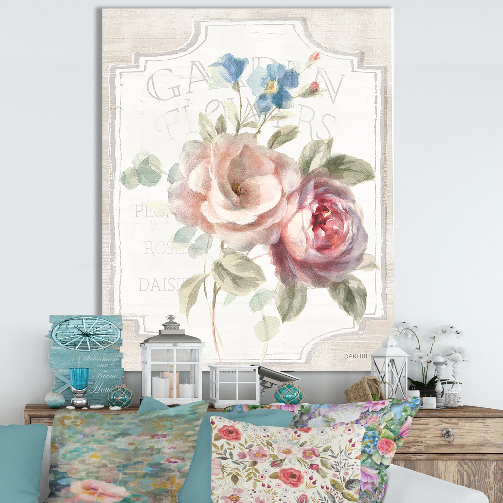 RW Cottage Garden IV on wood - Cottage Canvas Wall Art