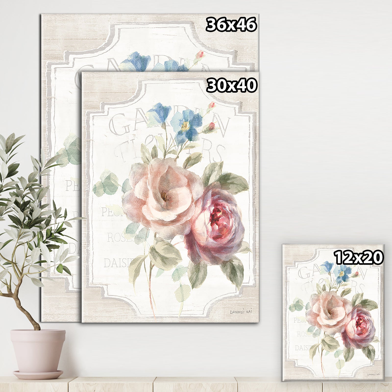 RW Cottage Garden IV on wood - Cottage Canvas Wall Art