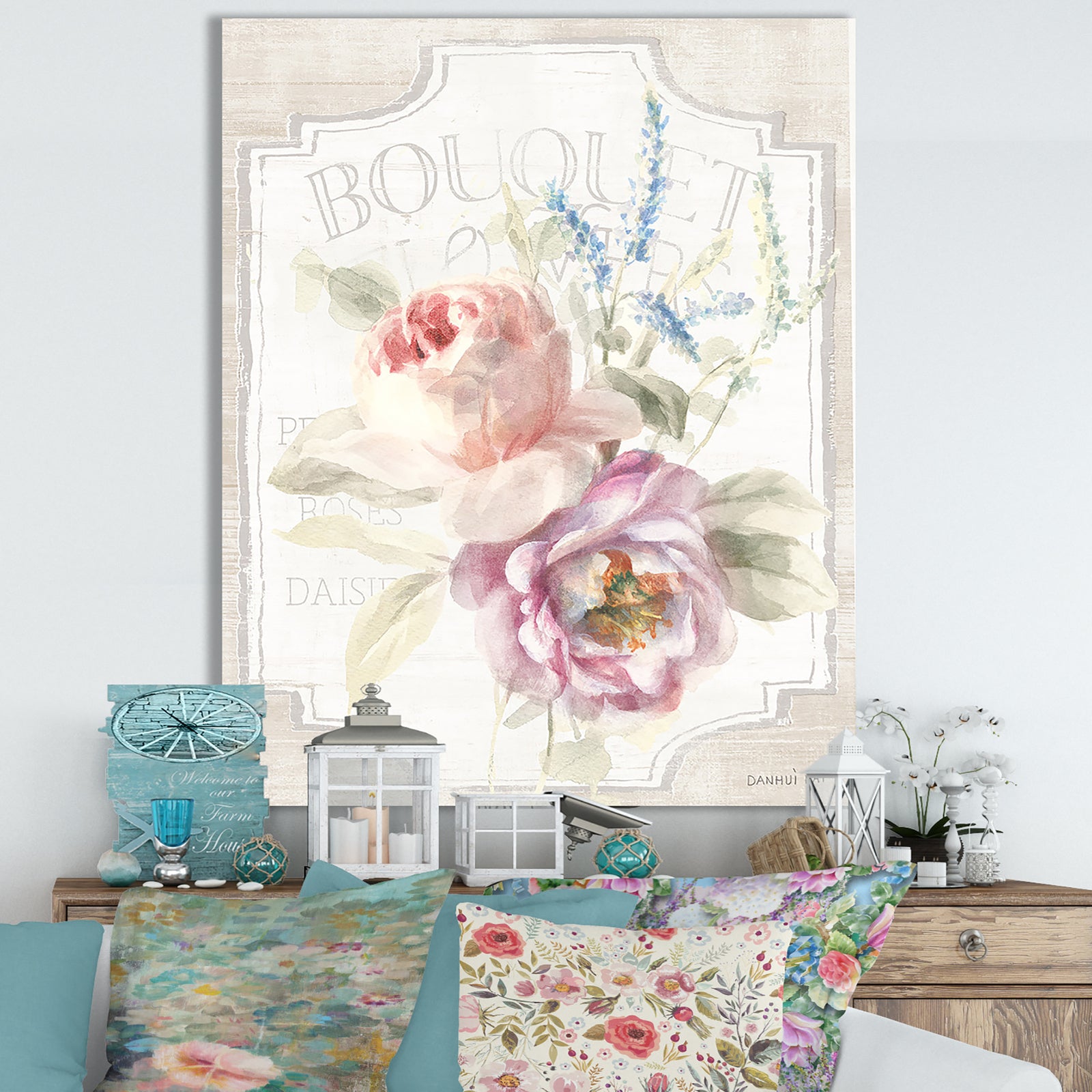RW Cottage Garden V on wood - Cottage Canvas Wall Art