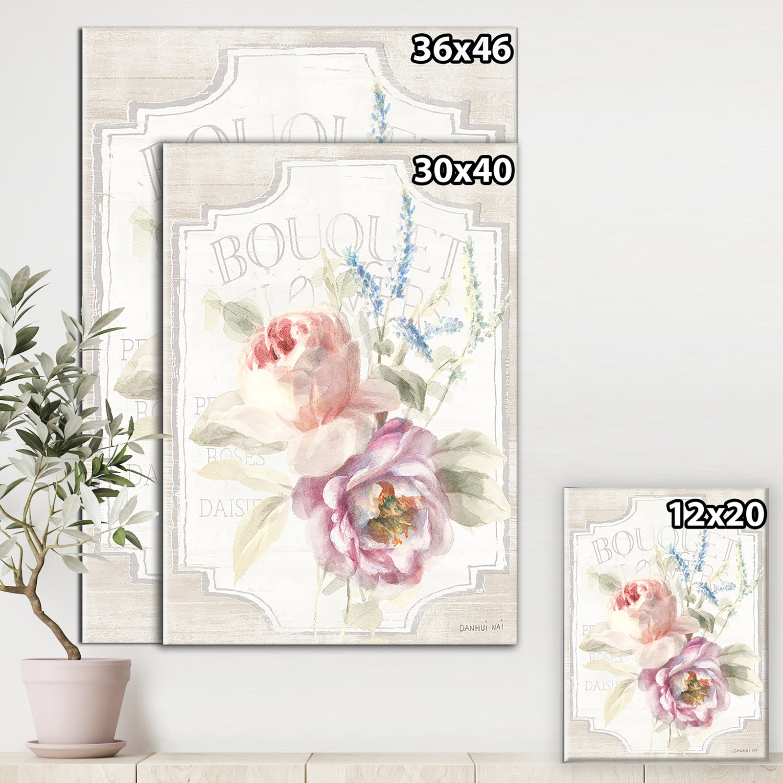 RW Cottage Garden V on wood - Cottage Canvas Wall Art