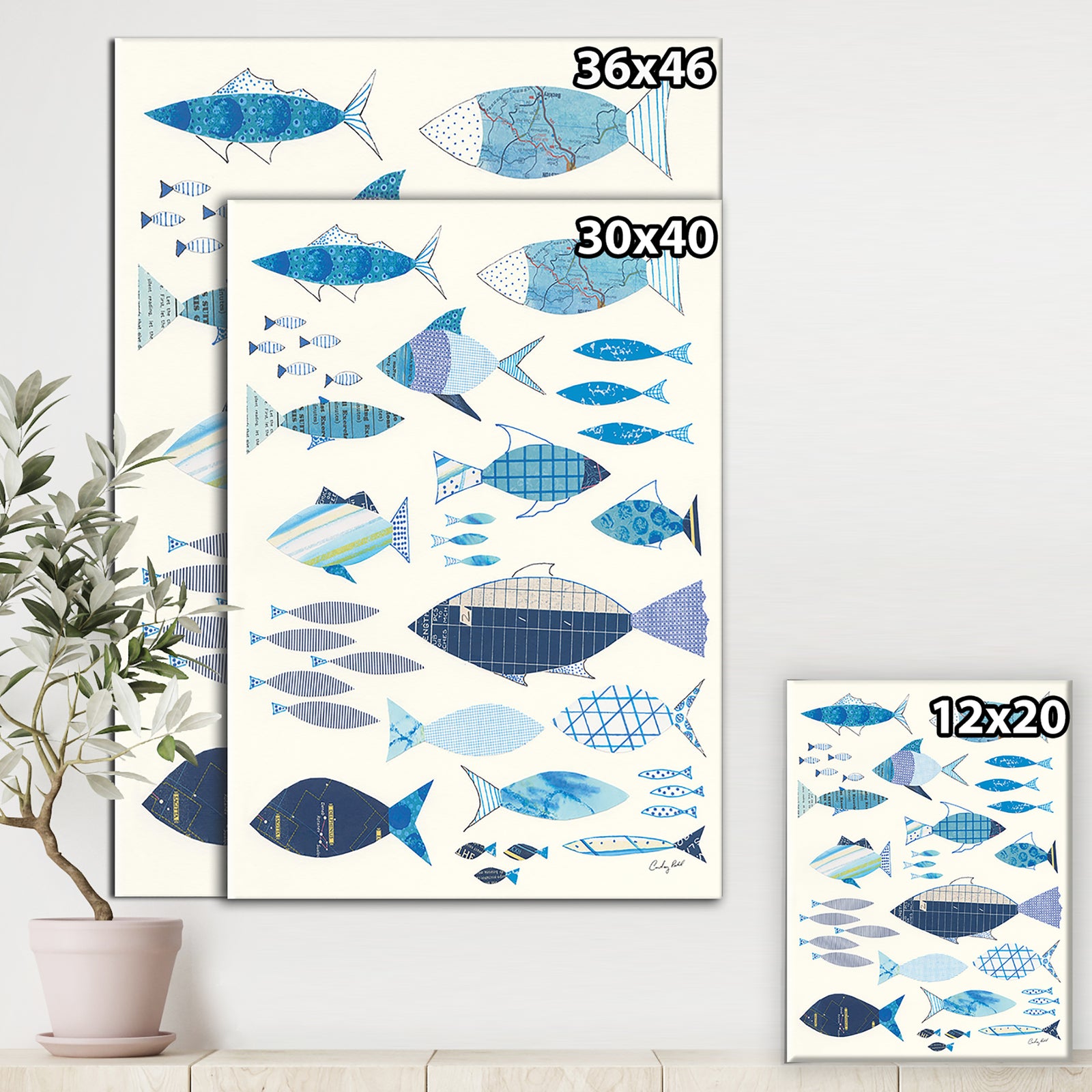 RW Go With the Flow I - Cottage Canvas Wall Art