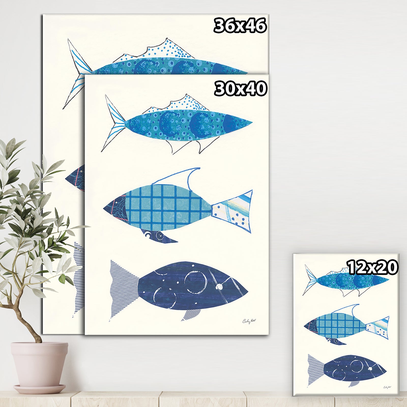 RW Go With the Flow III - Cottage Canvas Wall Art