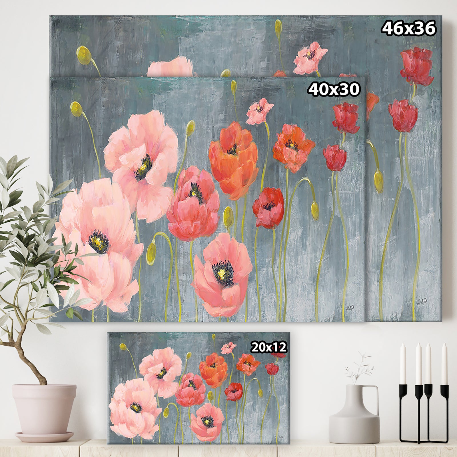 Poppy Party - Cottage Canvas Wall Art