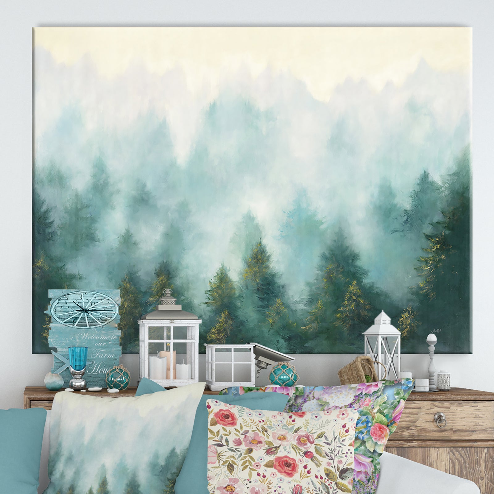 Misty Forest - Cottage Canvas Wall Art