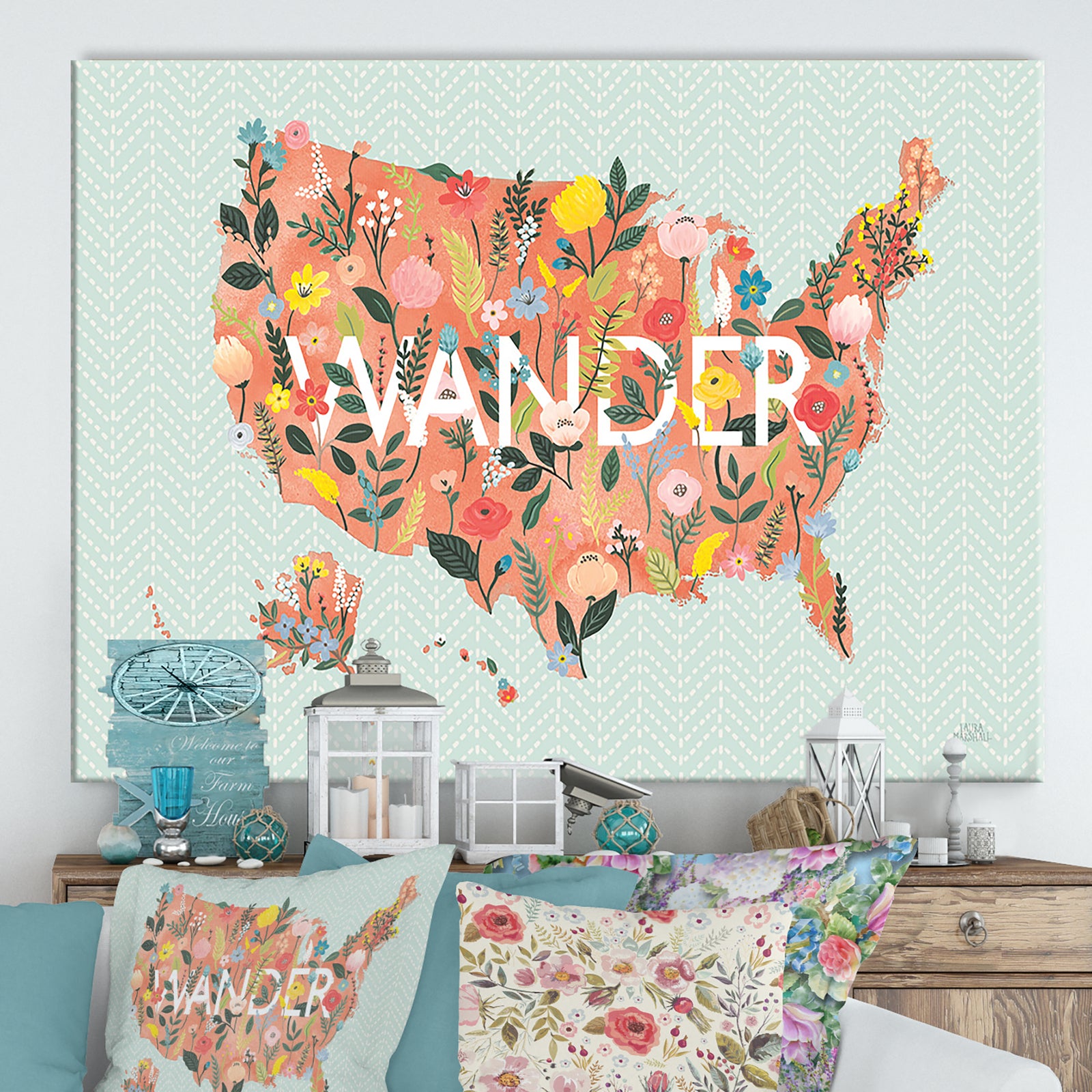 WA Wild Garden USA - Cottage Canvas Wall Art