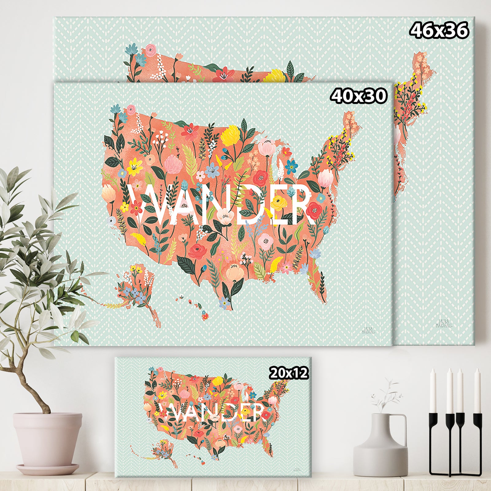 WA Wild Garden USA - Cottage Canvas Wall Art