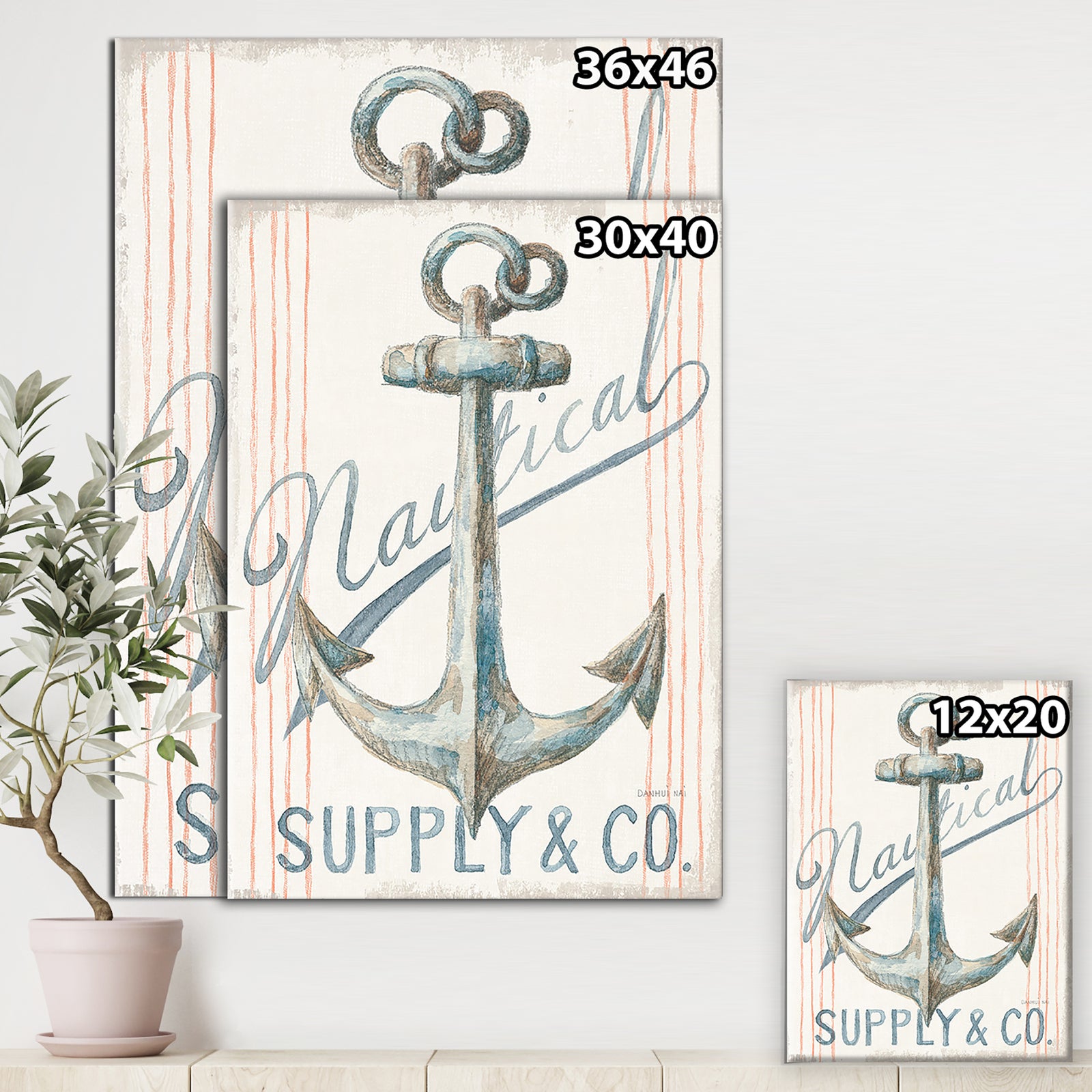 RW Floursack Nautical V - Cottage Canvas Wall Art