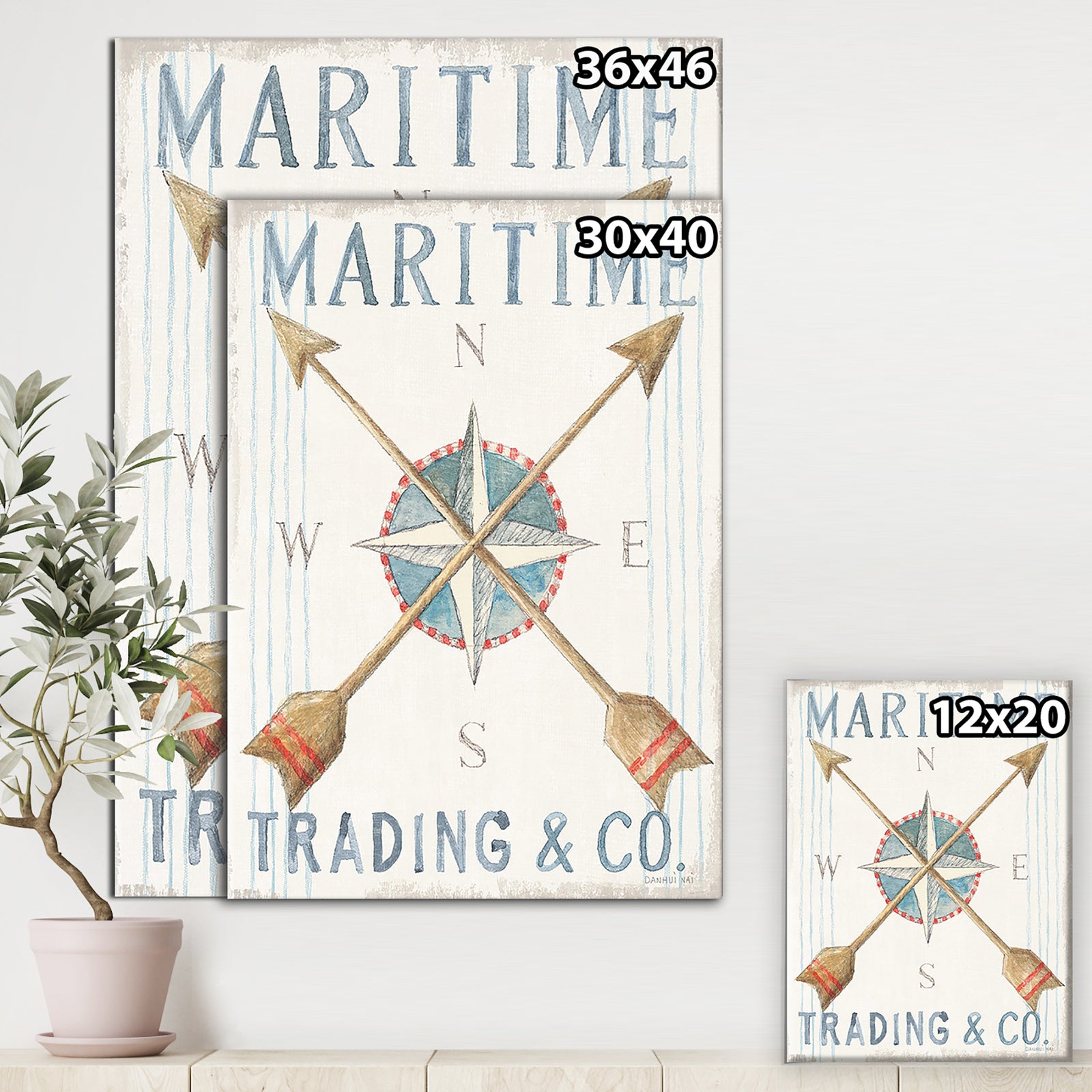 Porch Den 'RW Floursack Nautical VI - Cottage Canvas Wall Art