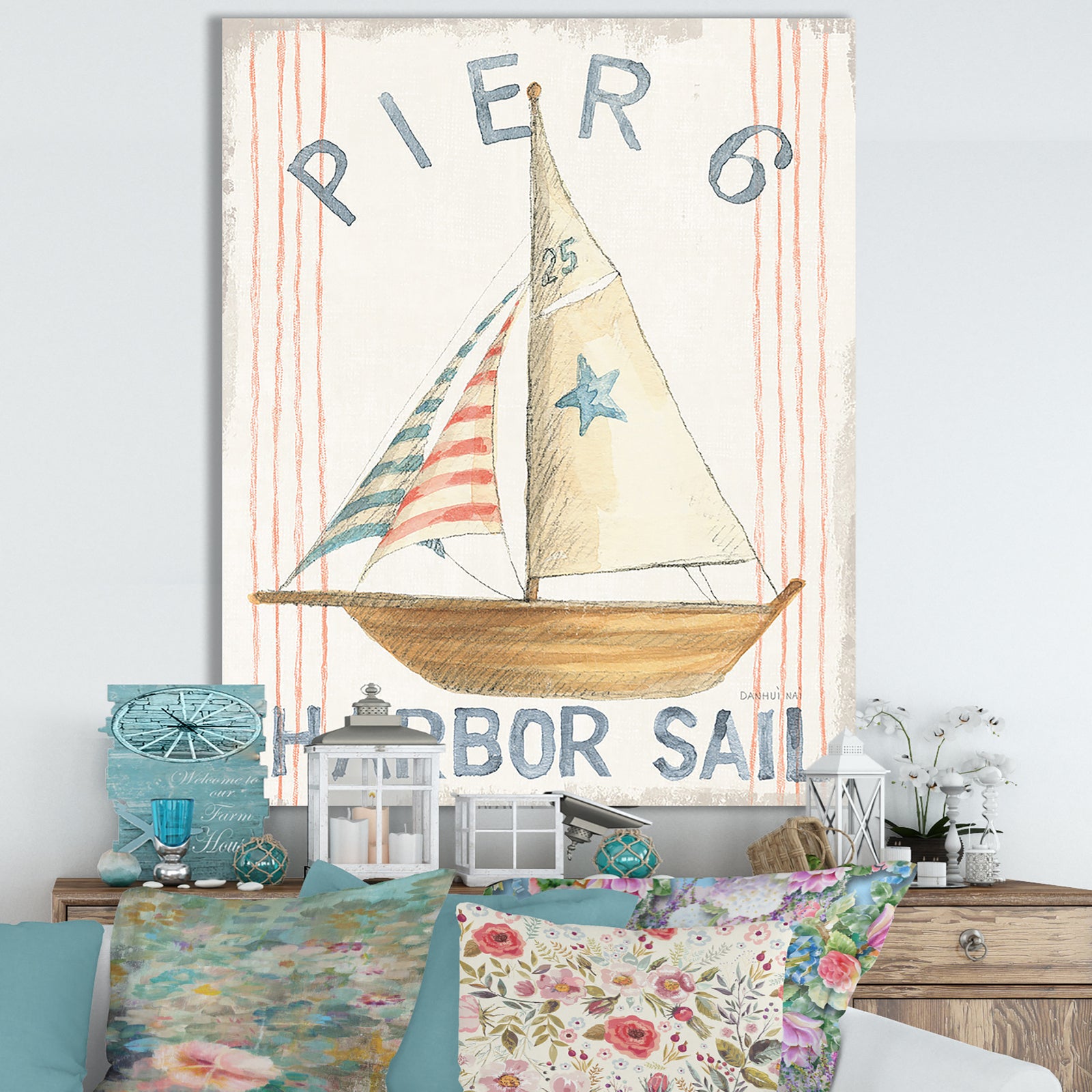 RW Floursack Nautical VII - Cottage Canvas Wall Art