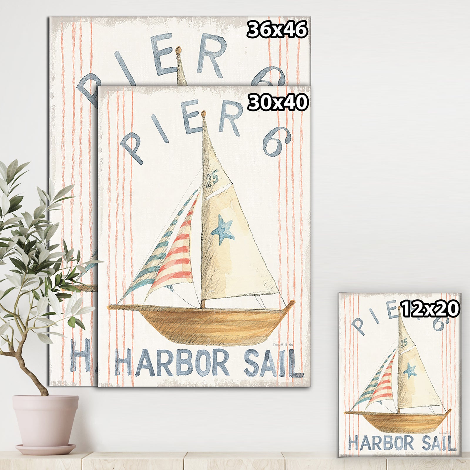 RW Floursack Nautical VII - Cottage Canvas Wall Art