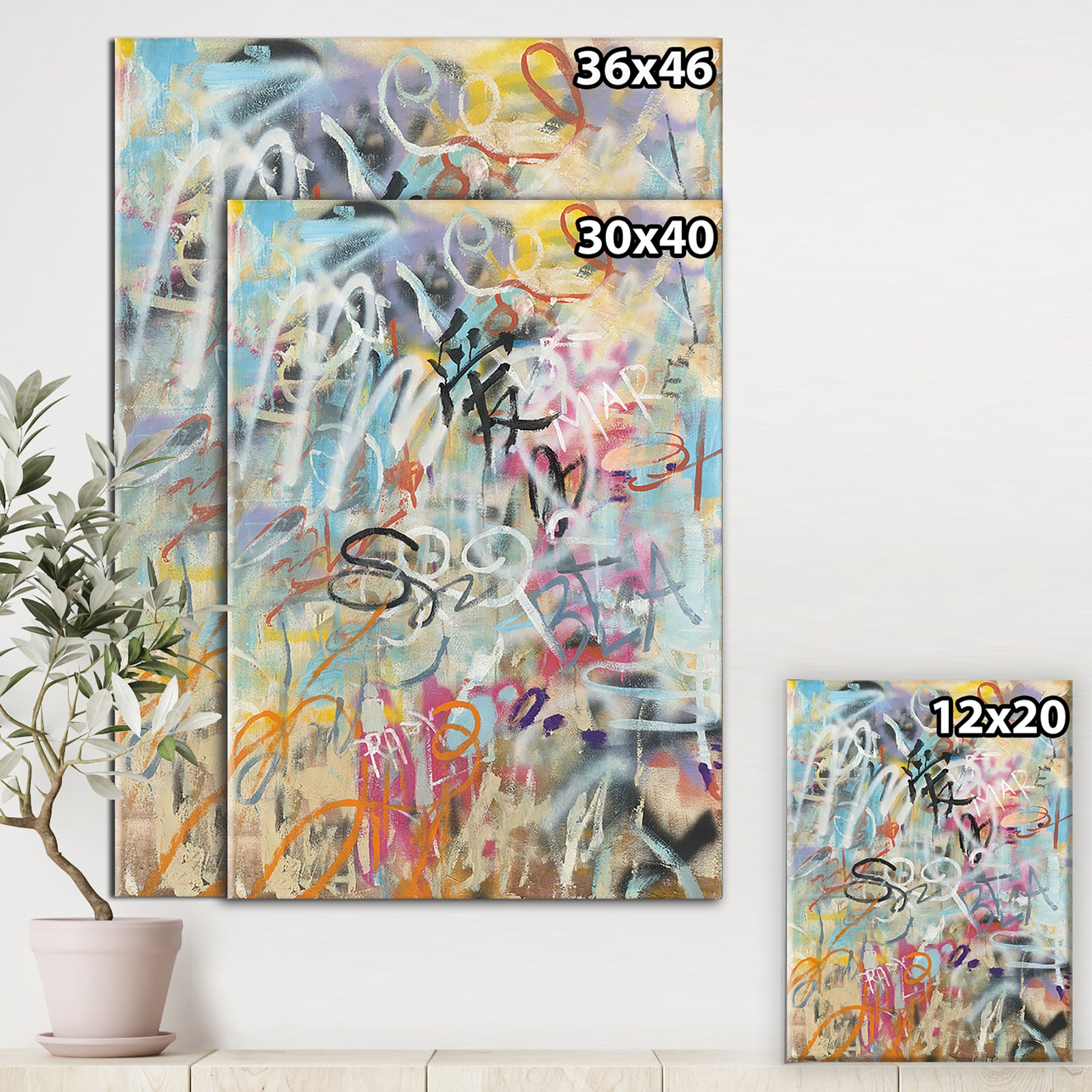 RW Graffiti Love - Cottage Canvas Wall Art