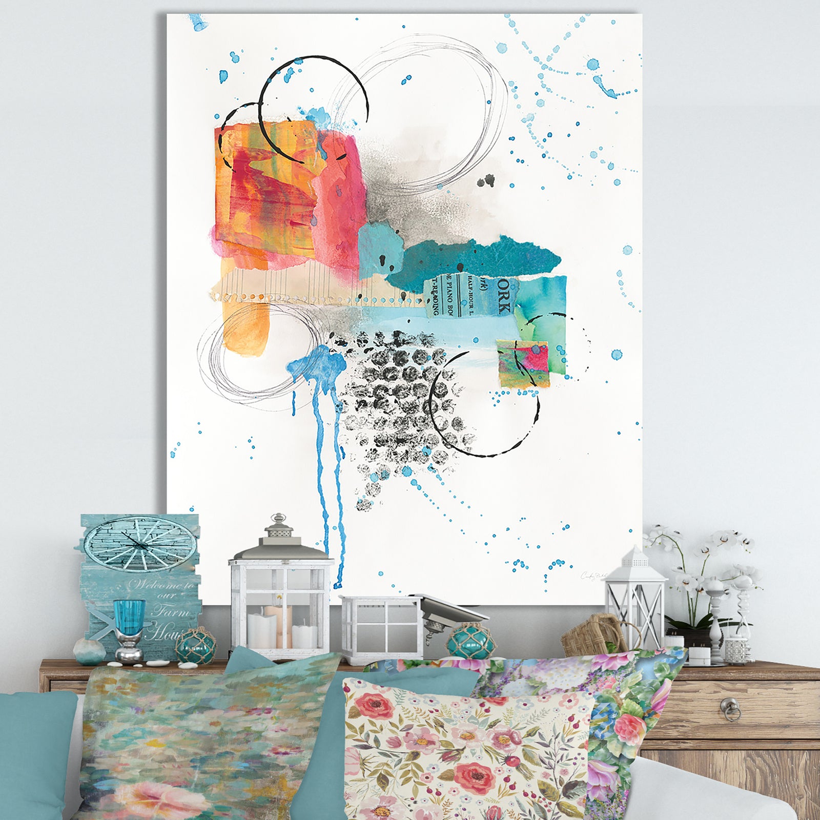 RW Abstract Skyline I - Cottage Canvas Wall Art