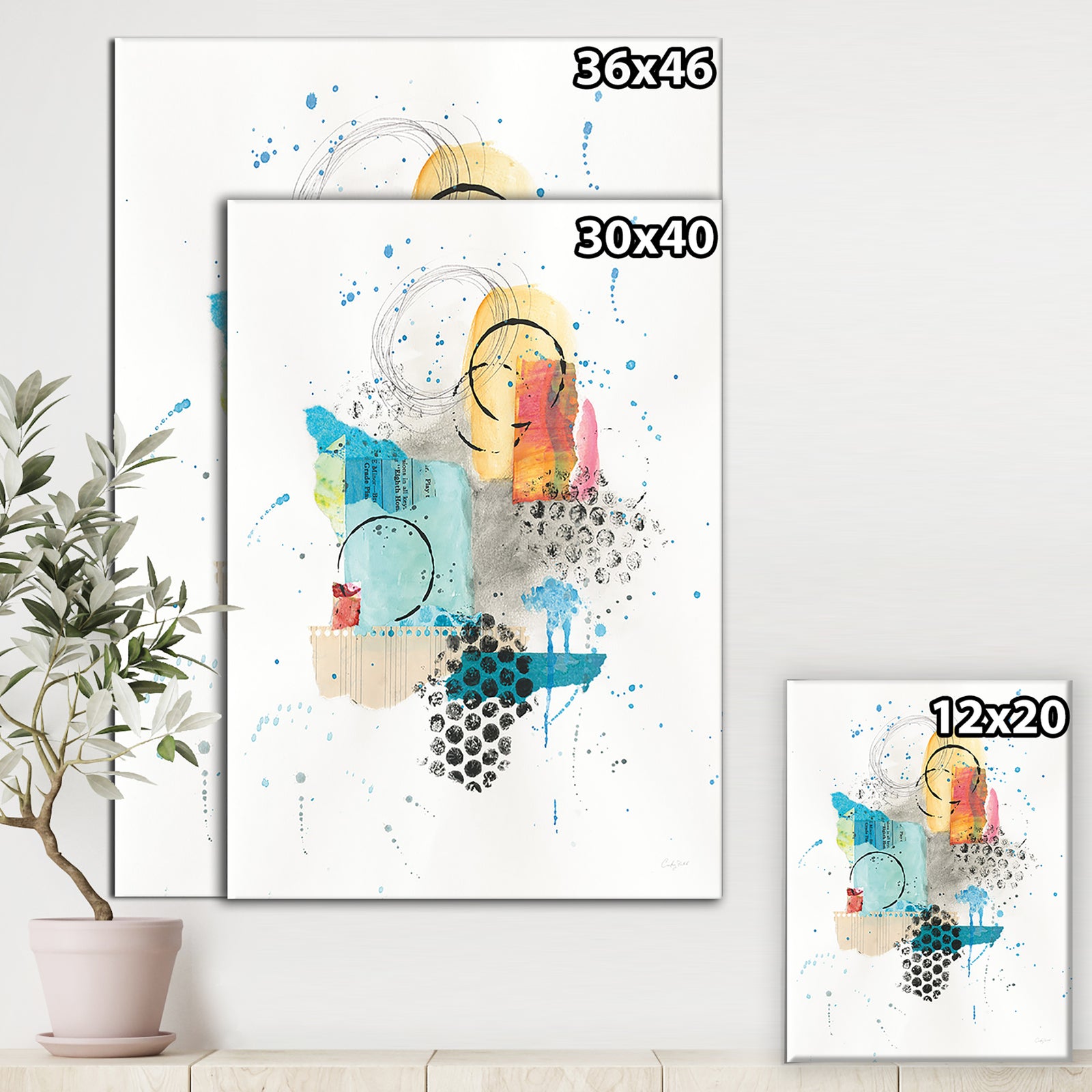 RW Abstract Skyline II - Cottage Canvas Wall Art