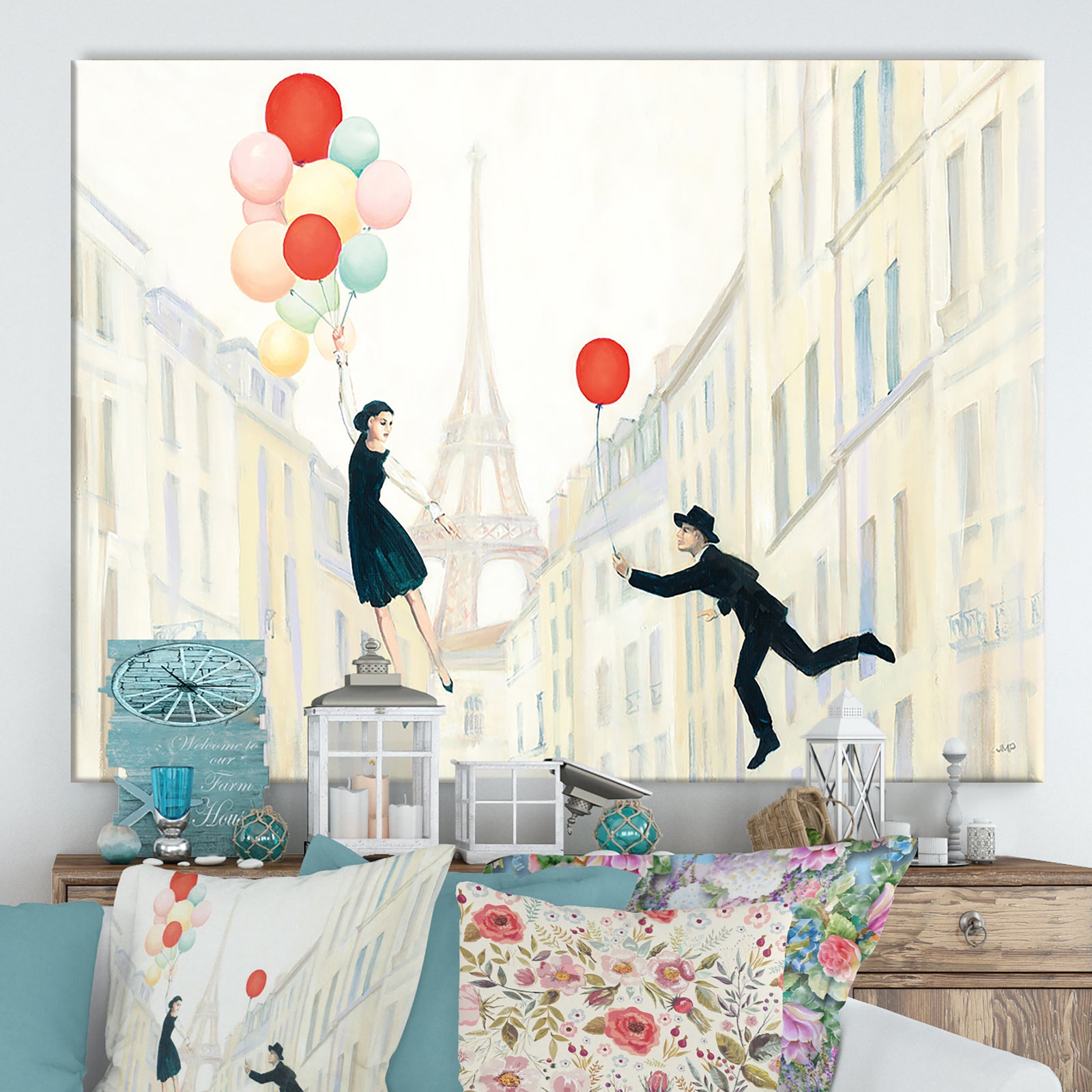 Porch Den 'RW Aloft In Paris I - Cottage Canvas Wall Art