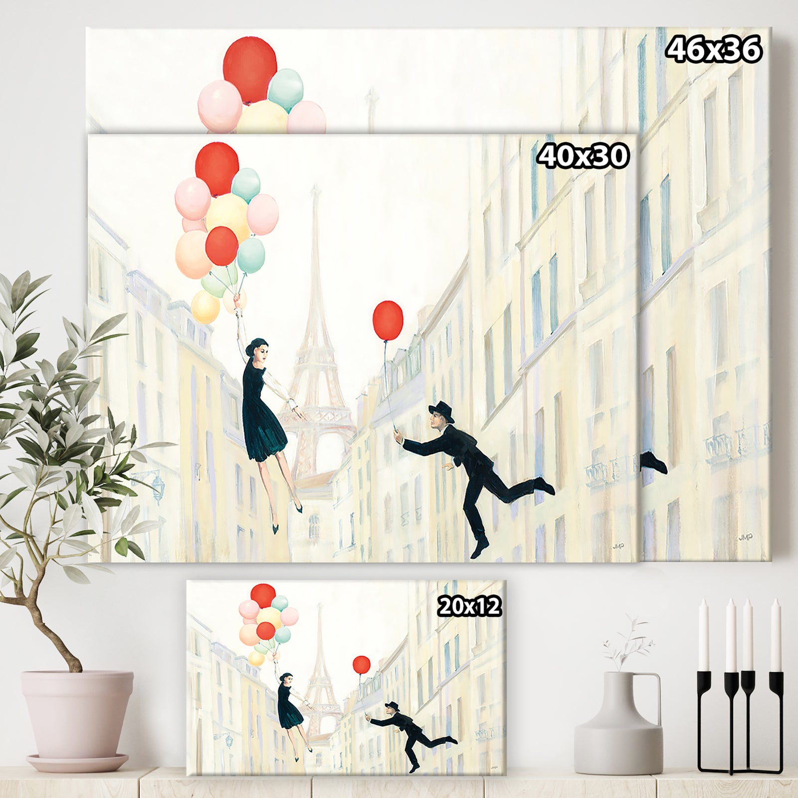 Porch Den 'RW Aloft In Paris I - Cottage Canvas Wall Art