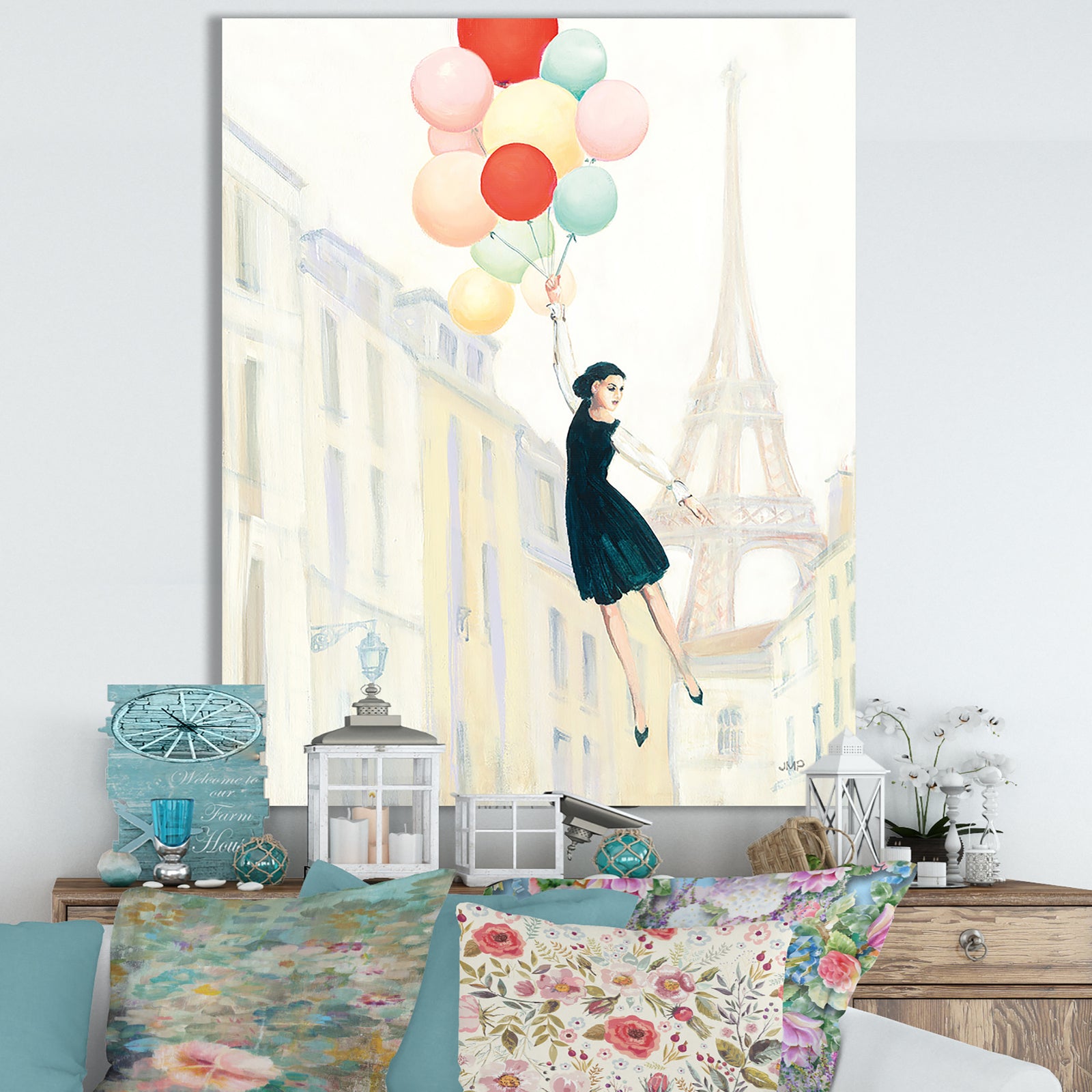 RW Aloft In Paris II - Cottage Canvas Wall Art