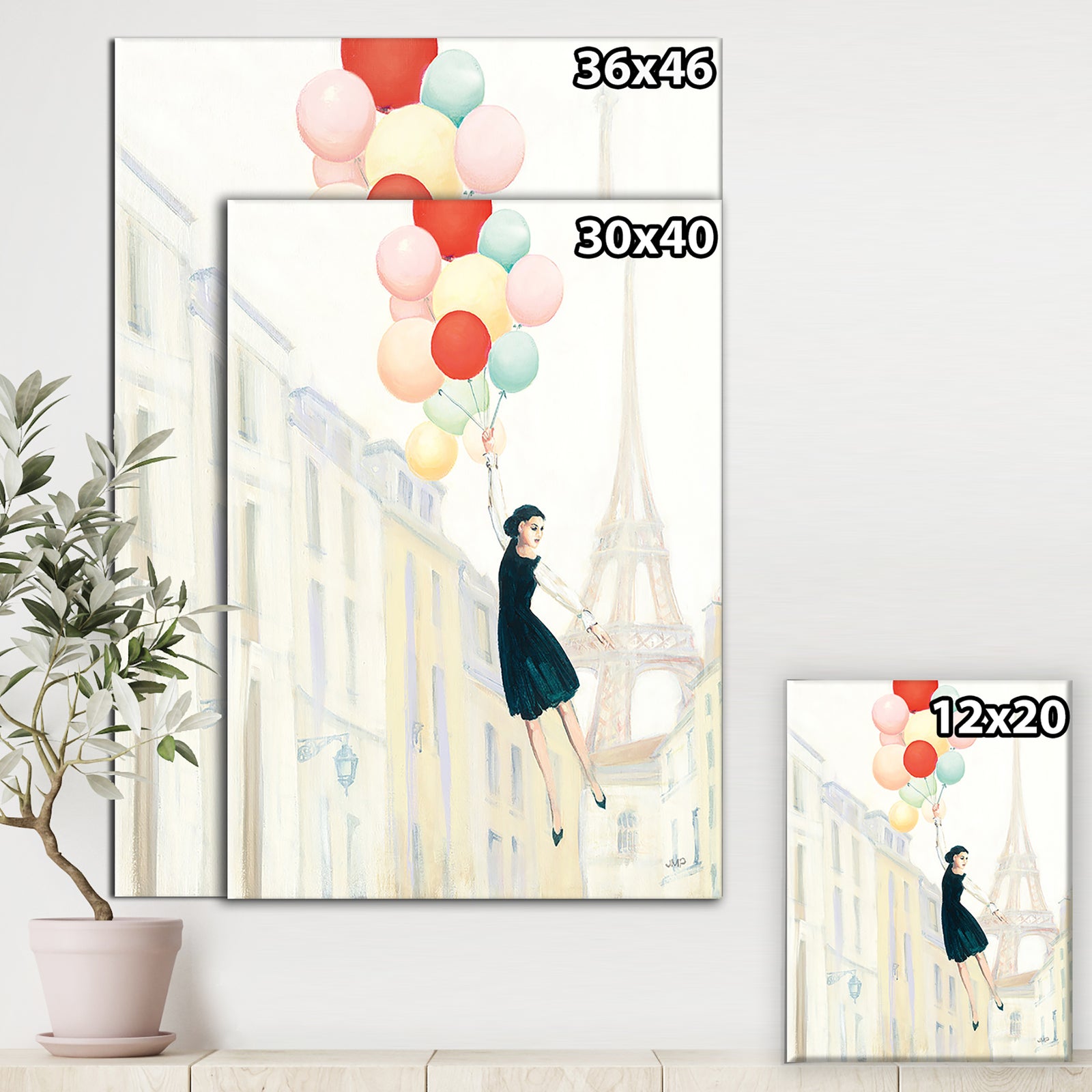 RW Aloft In Paris II - Cottage Canvas Wall Art