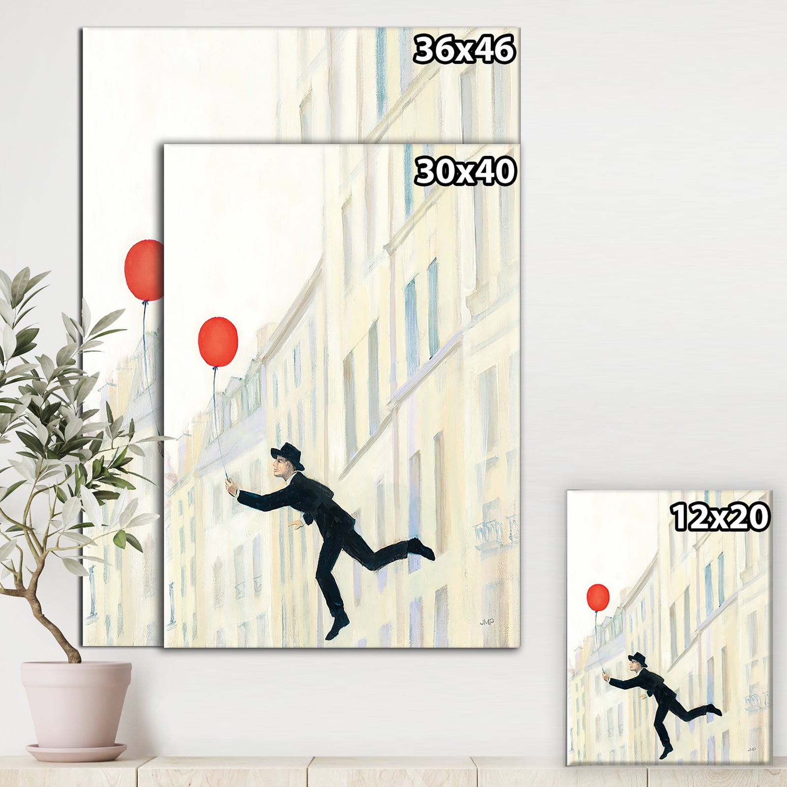 RW Aloft In Paris III - Cottage Canvas Wall Art
