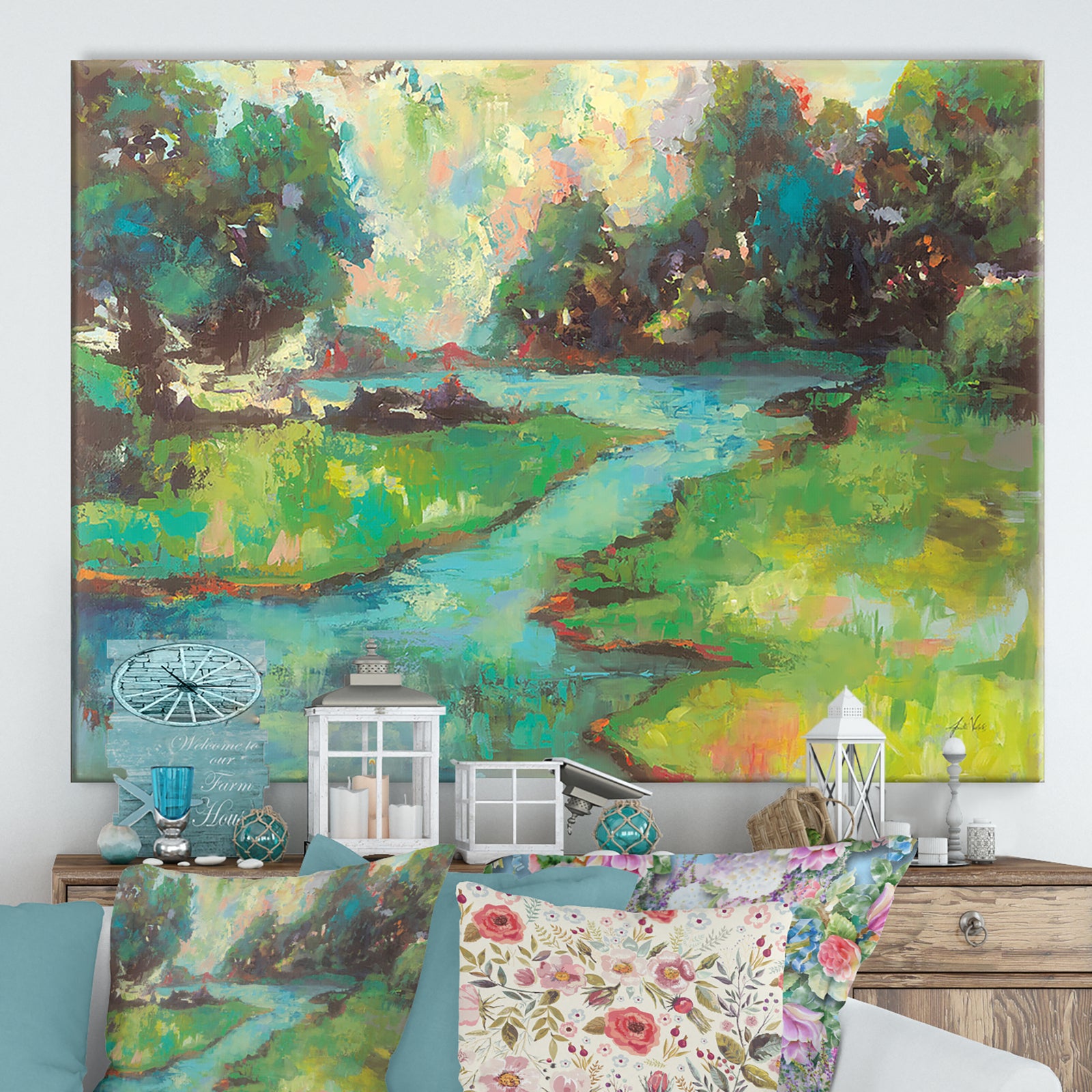 Landscape in the Park - Cottage Canvas Wall Art